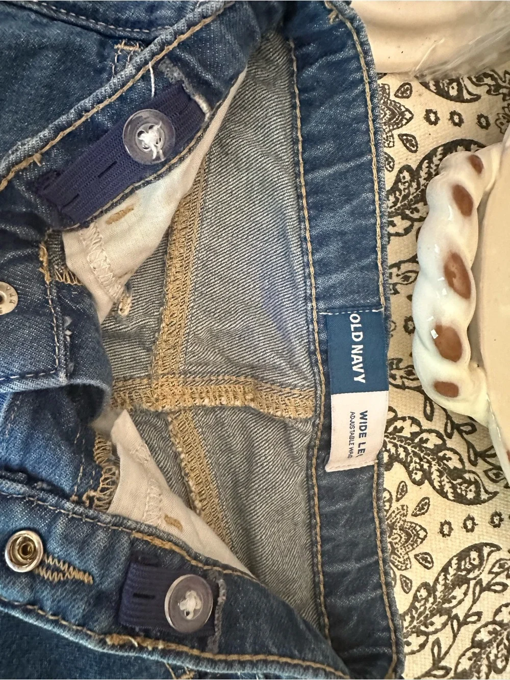Old Navy Girls Blue Embroidered Flare Jeans